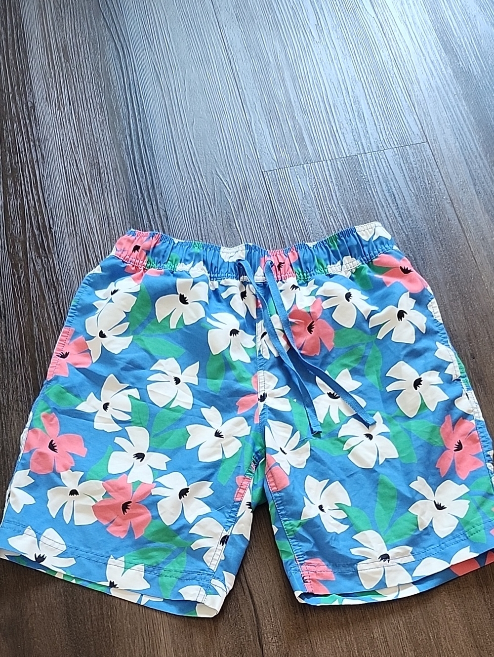 Hanna Andersson Blue Floral Men Swim Trunks